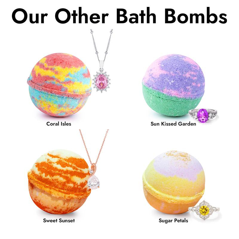 Summer Strawberry Jewelry Bath Bomb with Hidden Gem Layers of Fresh Strawberry & Strawberry Jam Scent Bright Nostalgic & Deliciously Simple Aroma Body Care Blend Scent Skin Repair Cleanser Body Wash Cleansing