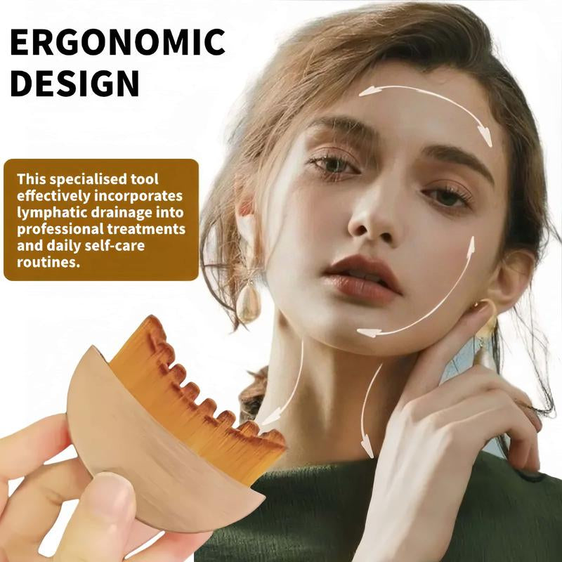 Lymphatic Contour Face Brush for Jawline & Chin Sculpting - Dry Brushing Massager for Lymphatic Drainage & Facial Fatigue Relief, Eronomically Designed to Fit the Skin Precisely (1PCS) Beauty Roller Daily-Mm