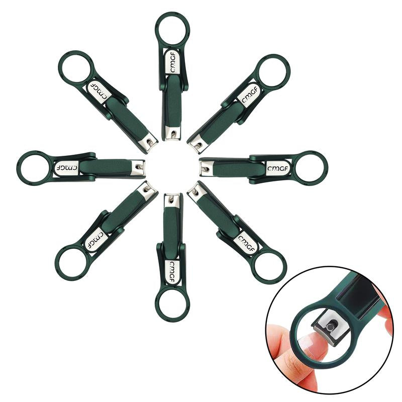 Nail Clipper with Magnifying Glass-3X Magnifier for Precise and Safe Trimming,Sharp Blades for Hard Nails,Splash-Proof Design,Gift for Parents and Low-Vision Users Manicure