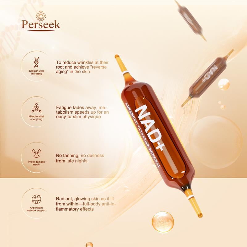 Perseek NAD Advanced Cellular Renewal - 1200Mg NAD Supplement for Skin Aging Support Energy & Focus - 10 Vials