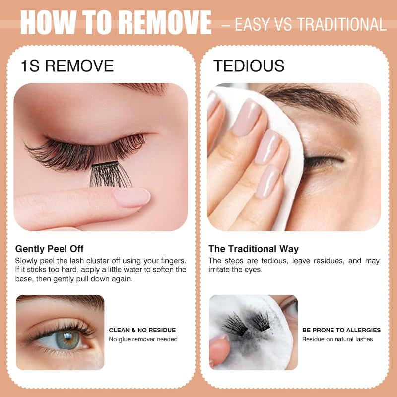 Muselash Self-Adhesive Lash Kit - No Glue Needed, Free of Irritants, Reusable, Mixed Length 6-16Mm, Premium Korean Materials, Easy Application, Cruelty-Free & Vegan