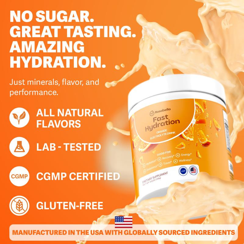 Rosabella Electrolytes for Fast Hydration, Fast Recovery, Electrolyte Imbalance - Watermelon, Lemon Lime, Orange