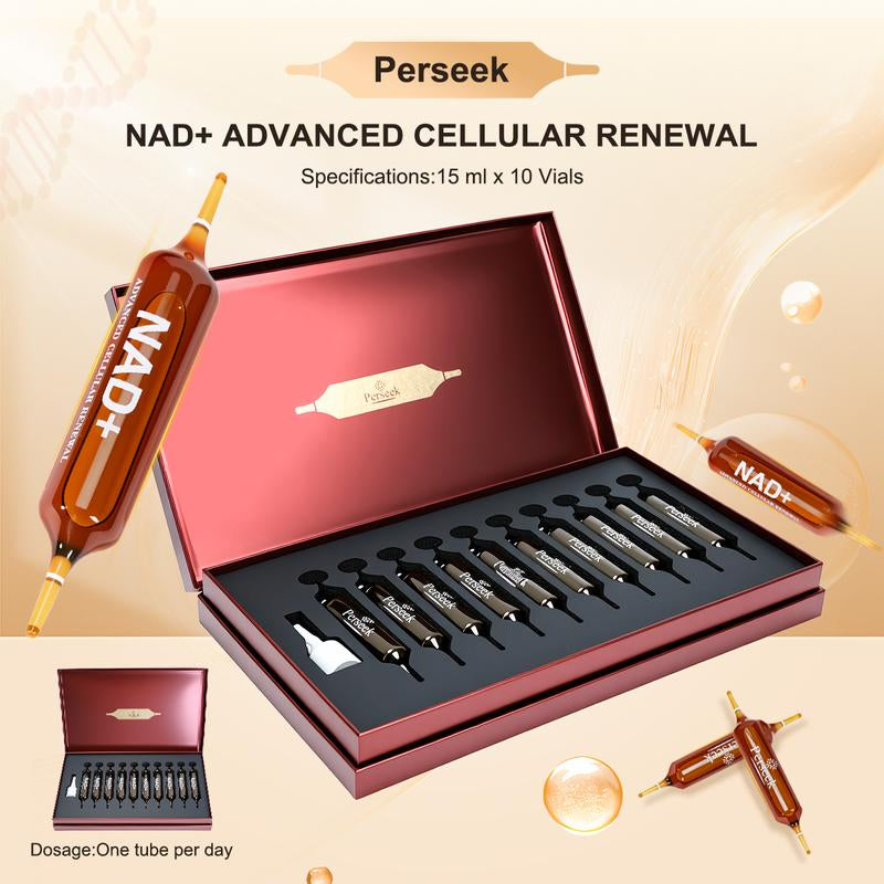 Perseek NAD Advanced Cellular Renewal - 1200Mg NAD Supplement for Skin Aging Support Energy & Focus - 10 Vials