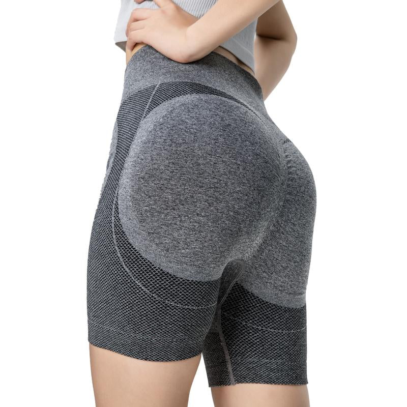 SUOVADUN DK001 Workout Gym Shorts, High Waisted Butt Lifting Scrunch Butt Seamless Booty Shorts Slim Tummy Control Stretchy Activewear Pants Yoga Clothes