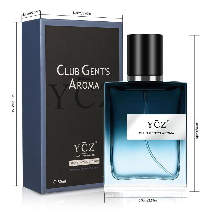 YCZ Cologne Club Gent'S Aroma Men'S Perfume 1.7Oz 50Ml Long Lasting Cologne Nightclub Essential Fragrance Eau De Toilette Edp Spray Elegant Scent Eau De Toilette Edp Spray Elegant Scent