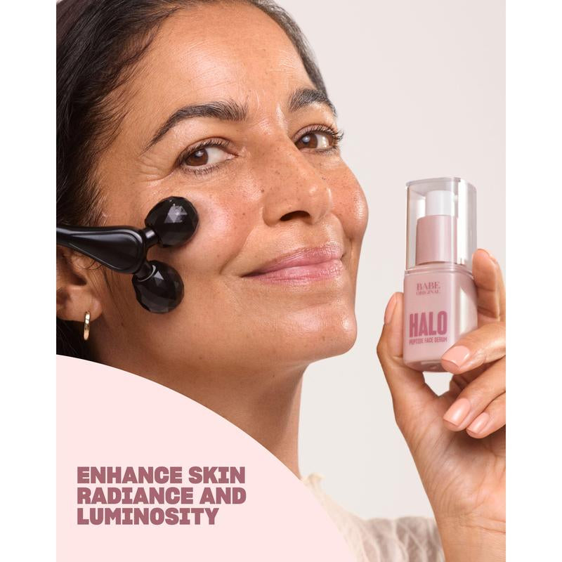 Halo Face Serum, Hydrating Peptide Face Serum with Hyaluronic Acid, Radiant and Even Complexion