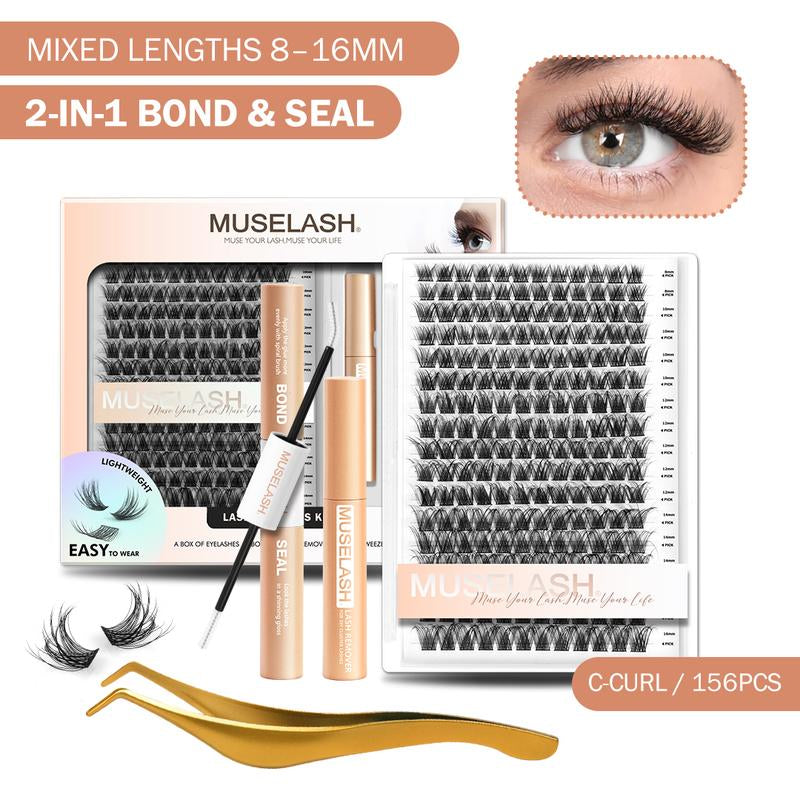 Muselash Self-Adhesive Lash Kit - No Glue Needed, Free of Irritants, Reusable, Mixed Length 6-16Mm, Premium Korean Materials, Easy Application, Cruelty-Free & Vegan