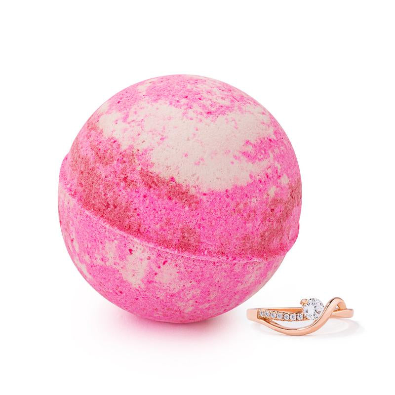 Summer Strawberry Jewelry Bath Bomb with Hidden Gem Layers of Fresh Strawberry & Strawberry Jam Scent Bright Nostalgic & Deliciously Simple Aroma Body Care Blend Scent Skin Repair Cleanser Body Wash Cleansing