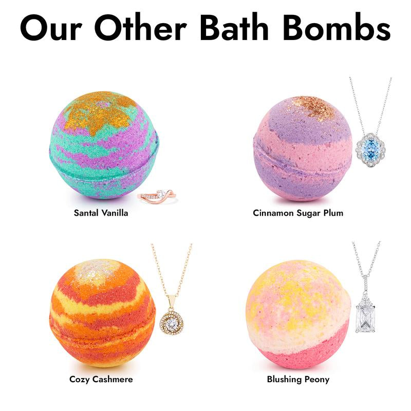 Summer Strawberry Jewelry Bath Bomb with Hidden Gem Layers of Fresh Strawberry & Strawberry Jam Scent Bright Nostalgic & Deliciously Simple Aroma Body Care Blend Scent Skin Repair Cleanser Body Wash Cleansing