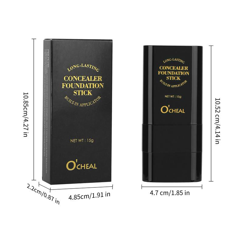 O'CHEAL Concealer & Stick,1 Box Waterproof Radiant Concealer & ,Hydrating Flawless Coverage Makeup Tool for Women & Girls, Cosmetic, Moisturizing Solid , Long Wearing Water Proof Makeup, Moisture Lite Serum Boosted Permanent Foundation