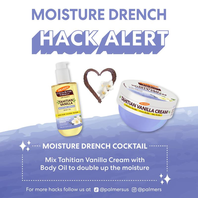 Palmer'S Cocoa Butter Formula Tahitian Vanilla Moisture Drenching Body Cream with Shea Butter & Vitamin E 250G Vegan Friendly Antioxidant Rich for Sensitive Skin