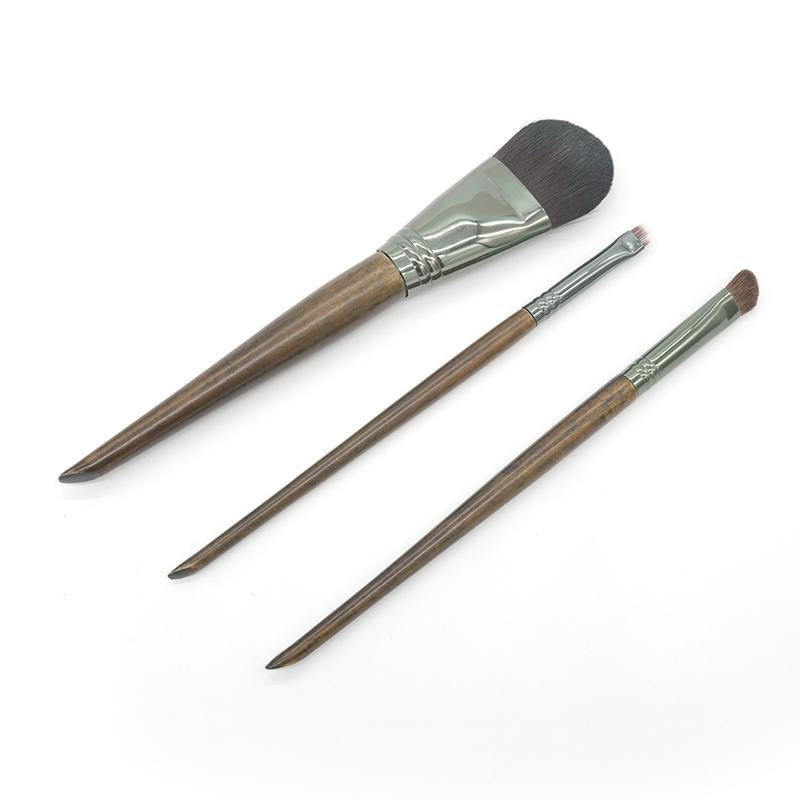 3Pc Slim Peak Wool Eyeshadow Brush Set Soft, Portable & Beginner-Friendly Professional Makeup Tools