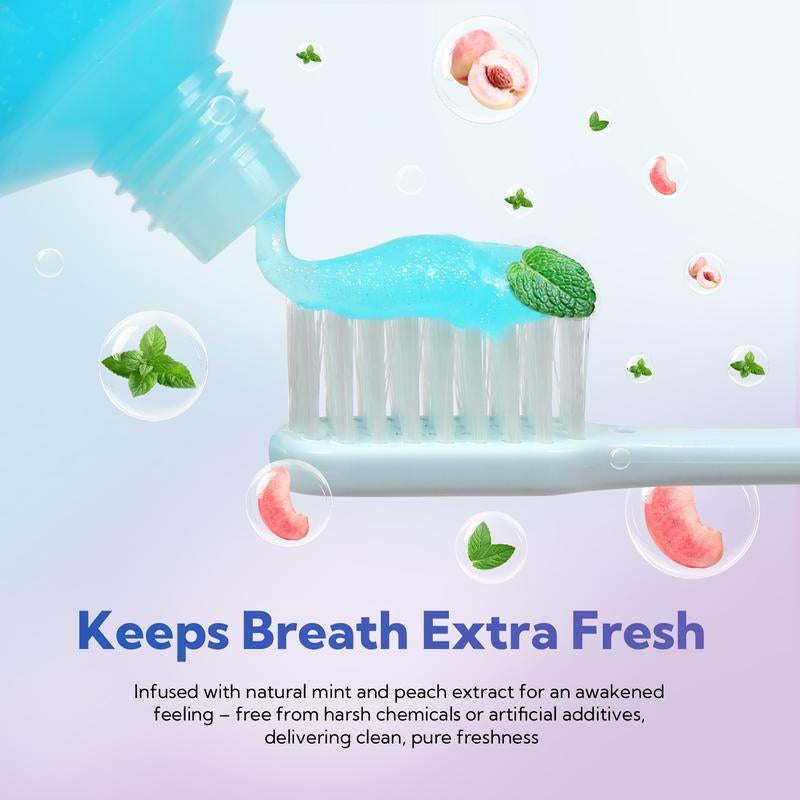 Whitening Niacinamide Toothpaste - Peach Mint Flavor | Vegan, Fluoride-Free, Antiplaque & Fresh Breath | Oral Hygiene Essentials Daily Intensive