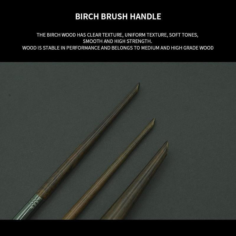 3Pc Slim Peak Wool Eyeshadow Brush Set Soft, Portable & Beginner-Friendly Professional Makeup Tools