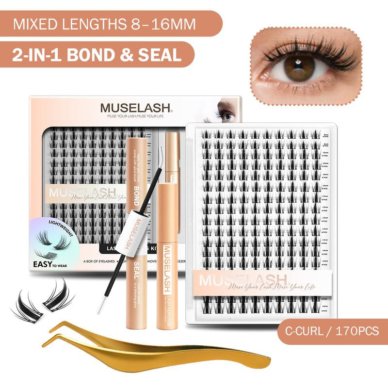 Muselash Self-Adhesive Lash Kit - No Glue Needed, Free of Irritants, Reusable, Mixed Length 6-16Mm, Premium Korean Materials, Easy Application, Cruelty-Free & Vegan
