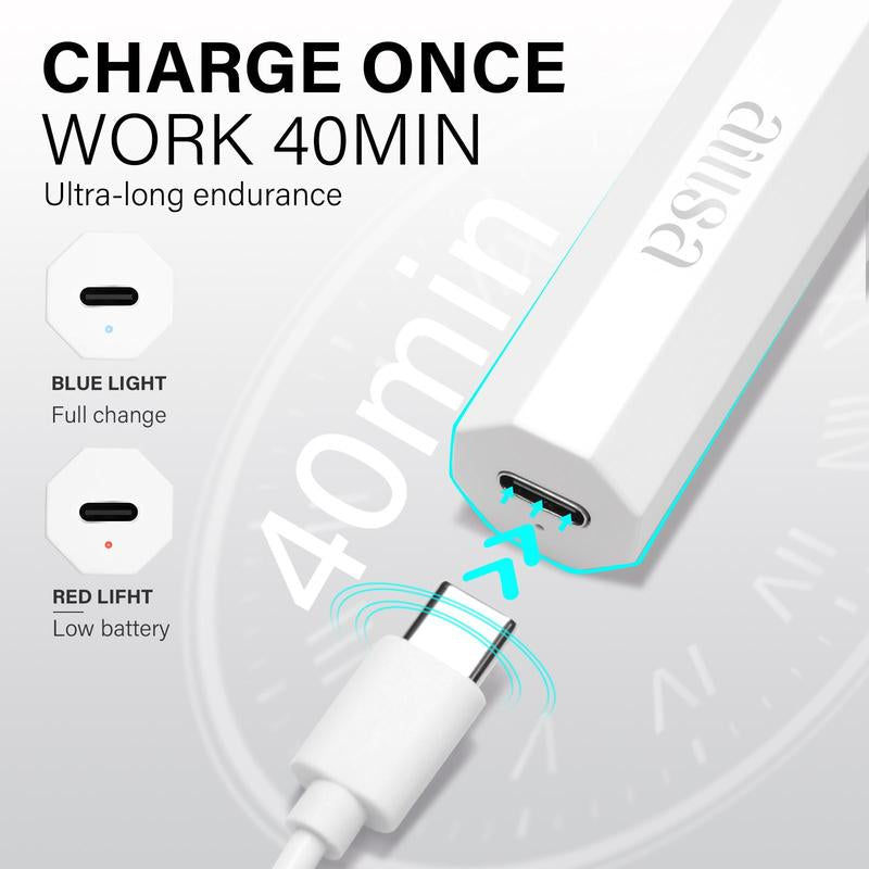 AILLSA DIY Nail Art Starter Kit Full Cover Clear Nailtips Acrylic Pre-Filed Fake Press on for Extension, 15G Strong Solid Nail Glue,Handheld UV Light