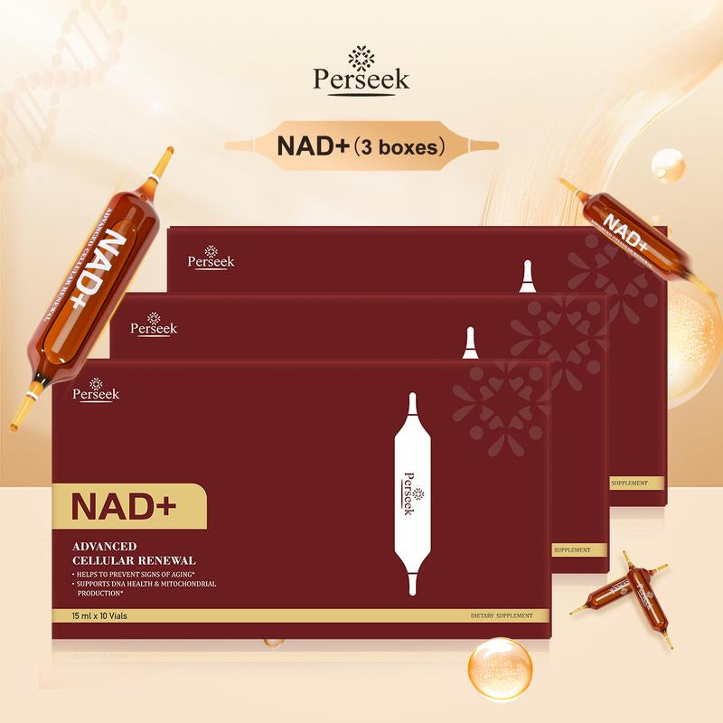 Perseek NAD Advanced Cellular Renewal - 1200Mg NAD Supplement for Skin Aging Support Energy & Focus - 10 Vials