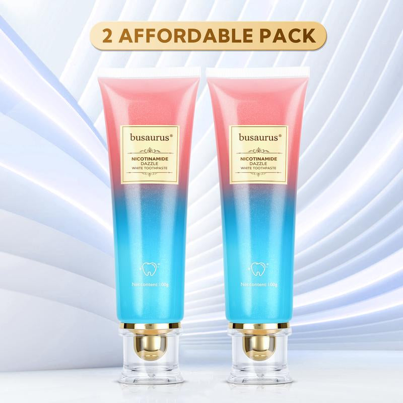 Whitening Niacinamide Toothpaste - Peach Mint Flavor | Vegan, Fluoride-Free, Antiplaque & Fresh Breath | Oral Hygiene Essentials Daily Intensive