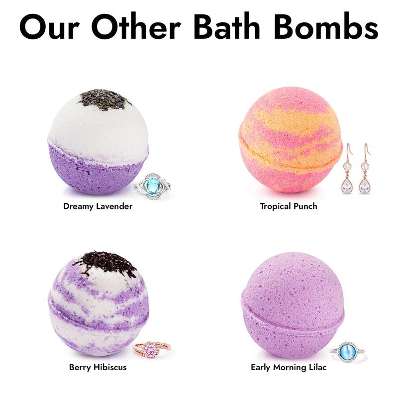 Summer Strawberry Jewelry Bath Bomb with Hidden Gem Layers of Fresh Strawberry & Strawberry Jam Scent Bright Nostalgic & Deliciously Simple Aroma Body Care Blend Scent Skin Repair Cleanser Body Wash Cleansing