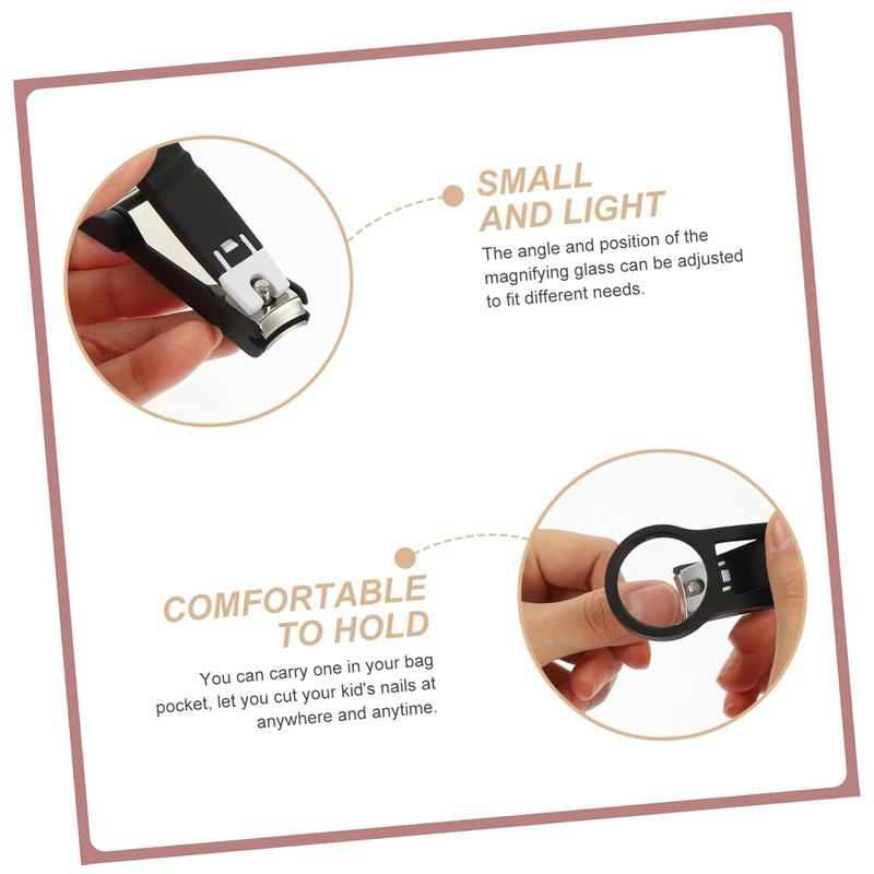 Nail Clipper with Magnifying Glass-3X Magnifier for Precise and Safe Trimming,Sharp Blades for Hard Nails,Splash-Proof Design,Gift for Parents and Low-Vision Users Manicure