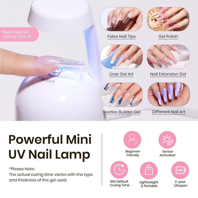 Beetles Tipex Pre-Building Instant Apex Nail Tips Kit – Square Stiletto Almond Coffin, 224PCS in 16 Sizes | Pre-Etched, Thick Full Cover Acrylic Tips with Nail Glue, Base & Top Coat, Nail Prep Kit, Mini UV Lamp Manicure Art DIY Gift for Women