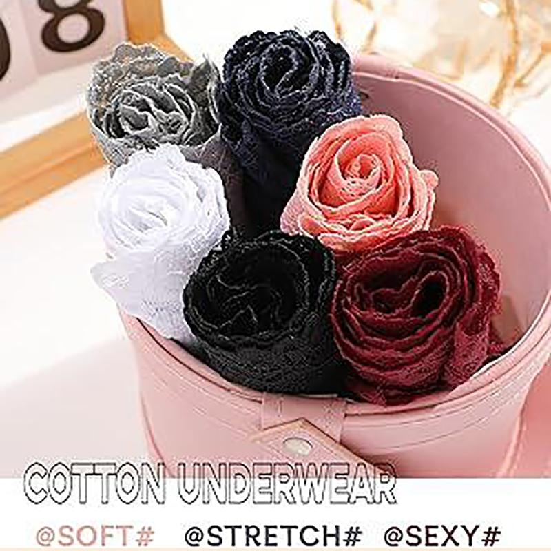 FINETOO 15PCS Women'S Cotton Panties Lace Low Rise Brazilian Panties Soft Breathable Cotton Bikini Ladies Lingerie S-XL