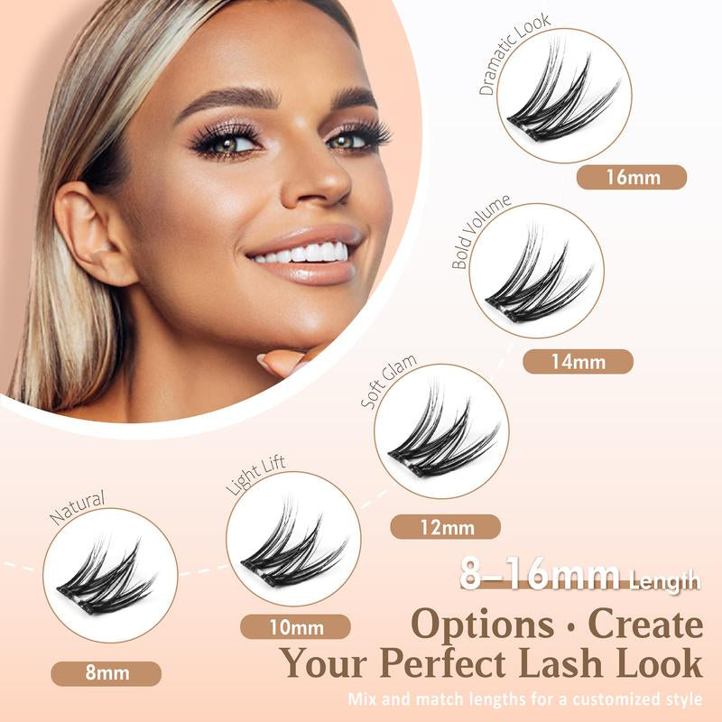 Muselash Self-Adhesive Lash Kit - No Glue Needed, Free of Irritants, Reusable, Mixed Length 6-16Mm, Premium Korean Materials, Easy Application, Cruelty-Free & Vegan