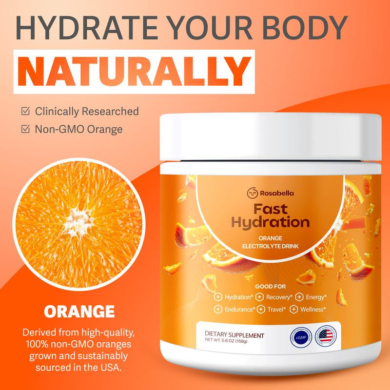 Rosabella Electrolytes for Fast Hydration, Fast Recovery, Electrolyte Imbalance - Watermelon, Lemon Lime, Orange
