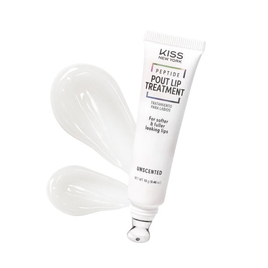 KISS NEW YORK Peptide Lip Treatment, Hydrating & Non-Sticky Tinted Plumping Balm, Shea Butter, Castor Oil & Squalene Reduces Look of Fine Lines, Softer & Fuller Lips with Cooling Metal Tip