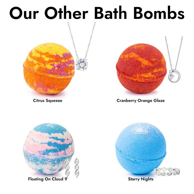 Summer Strawberry Jewelry Bath Bomb with Hidden Gem Layers of Fresh Strawberry & Strawberry Jam Scent Bright Nostalgic & Deliciously Simple Aroma Body Care Blend Scent Skin Repair Cleanser Body Wash Cleansing