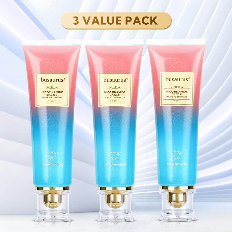 Whitening Niacinamide Toothpaste - Peach Mint Flavor | Vegan, Fluoride-Free, Antiplaque & Fresh Breath | Oral Hygiene Essentials Daily Intensive