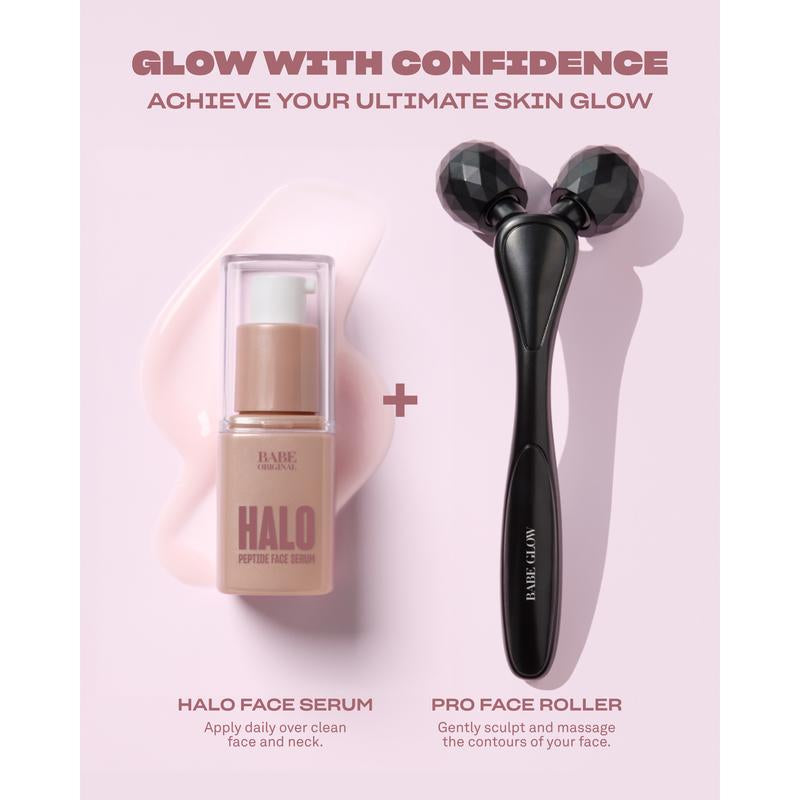 Halo Face Serum, Hydrating Peptide Face Serum with Hyaluronic Acid, Radiant and Even Complexion