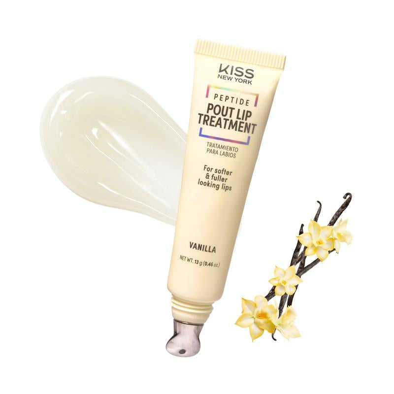 KISS NEW YORK Peptide Lip Treatment, Hydrating & Non-Sticky Tinted Plumping Balm, Shea Butter, Castor Oil & Squalene Reduces Look of Fine Lines, Softer & Fuller Lips with Cooling Metal Tip
