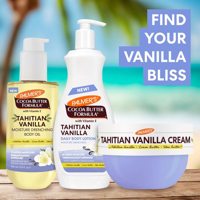 Palmer'S Cocoa Butter Formula Tahitian Vanilla Moisture Drenching Body Cream with Shea Butter & Vitamin E 250G Vegan Friendly Antioxidant Rich for Sensitive Skin