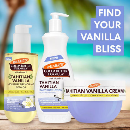 Palmer'S Cocoa Butter Formula Tahitian Vanilla Moisture Drenching Body Cream with Shea Butter & Vitamin E 250G Vegan Friendly Antioxidant Rich for Sensitive Skin