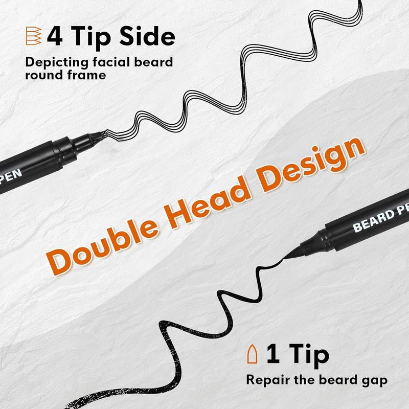 Lopeie Beard Pencil Filler for Men – Waterproof Beard Pen & Brush for Natural Look, Mustache Repair & Beard Enhancer (Black)