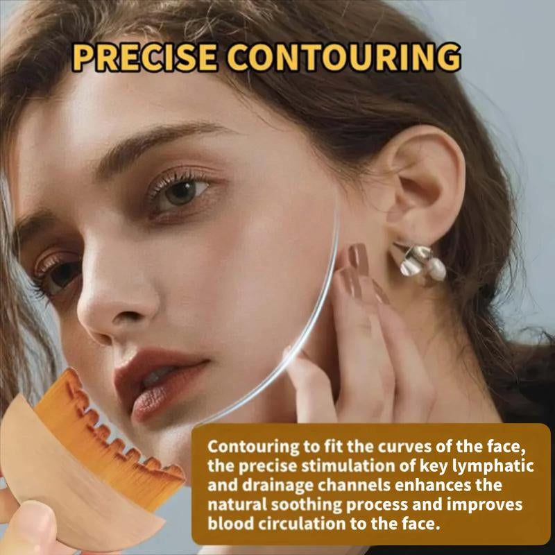 Lymphatic Contour Face Brush for Jawline & Chin Sculpting - Dry Brushing Massager for Lymphatic Drainage & Facial Fatigue Relief, Eronomically Designed to Fit the Skin Precisely (1PCS) Beauty Roller Daily-Mm