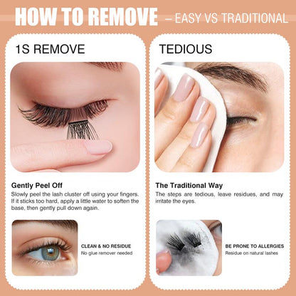 Muselash Self-Adhesive Lash Kit - No Glue Needed, Free of Irritants, Reusable, Mixed Length 6-16Mm, Premium Korean Materials, Easy Application, Cruelty-Free & Vegan