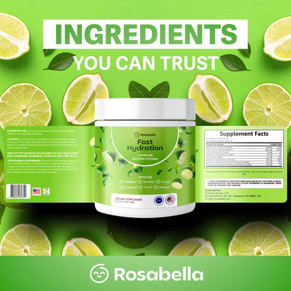 Rosabella Electrolytes for Fast Hydration, Fast Recovery, Electrolyte Imbalance - Watermelon, Lemon Lime, Orange